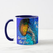 Ga met de Flow Oranje kwal blauwe oceaan Mok (Links)