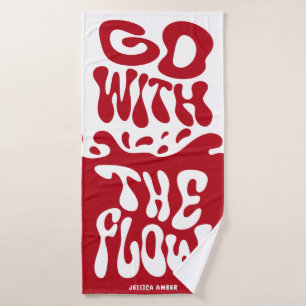 Ga met de Flow Red White Funny Periode Bloed Badhanddoek