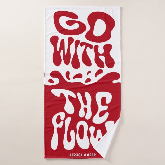 Ga met de Flow Red White Funny Periode Bloed Badhanddoek (Badhanddoek)
