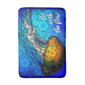 Ga met de Flow Sinaasappel Jellyfish Blue Ocean Bo Badmat (Voorkant Verticaal)