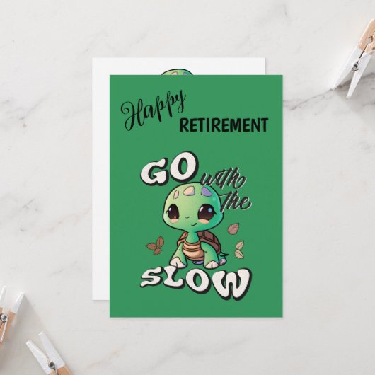 Ga met de slow custom Retirement Kaart (Voorkant / Achterkant in situ)