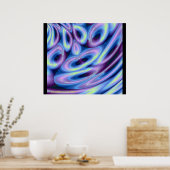 GA MET DE STROOM!! (Blauw) Poster (Keuken)