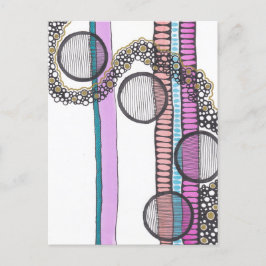 Ga met de stroom, de girale abstracte waterverf, briefkaart