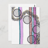 Ga met de stroom, de girale abstracte waterverf, briefkaart (Voorkant / Achterkant)