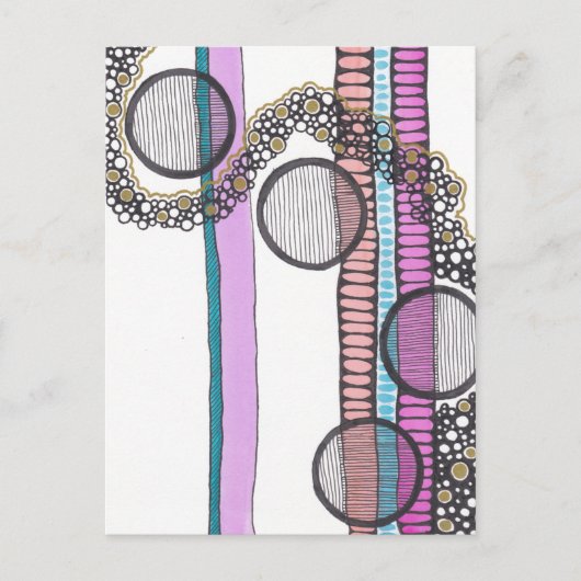 Ga met de stroom, de girale abstracte waterverf, briefkaart (Voorkant)