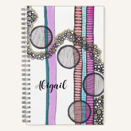 Ga met de stroom, gepersonaliseerd, origineel kuns notitieboek