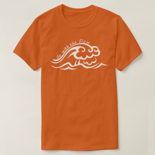 Ga met de stroom krommende golven Doodle Summer Ad T-shirt (Design voorkant)