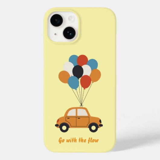 Ga met de stroom mee - Auto met ballonnen geel hoe Case-Mate iPhone Case (Achterkant)