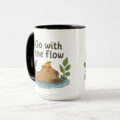 Ga met de Stroom mee Capybara Mok – Schattig Relax (Voorkant links)