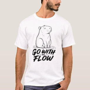 Ga met de stroom mee Capybara-ontwerp T-shirt