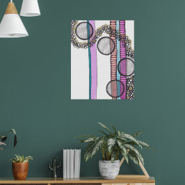 Ga met de stroom mee, originele kunstdoedelen poster