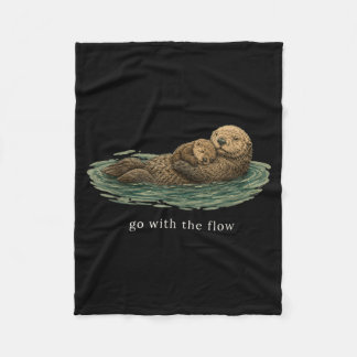 Ga met de stroom Otter Drijvende Kalme Natuur Kuns Fleece Deken