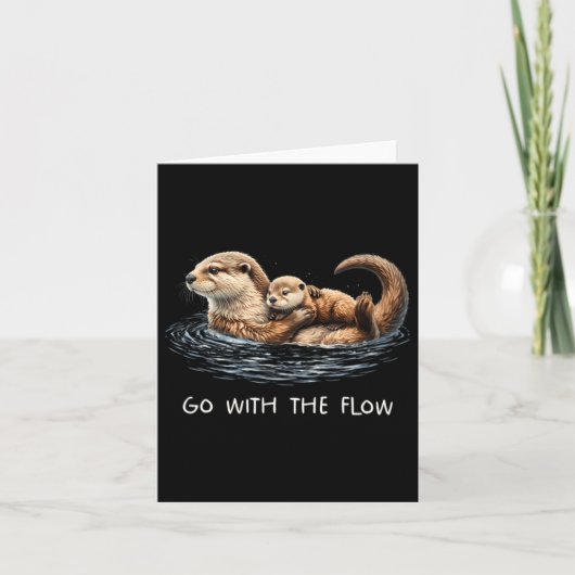 Ga met de stroom Zeeotter Moederdag Kaart (Voorkant)