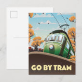 Ga met de tram uitnodiging briefkaart (Voorkant / Achterkant)