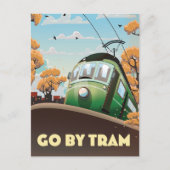 Ga met de tram uitnodiging briefkaart (Voorkant)