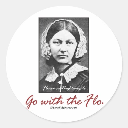 Ga met Florence Nightingale Ronde Sticker (Voorkant)