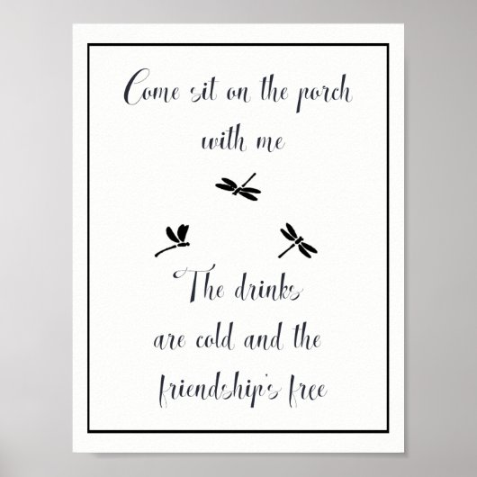 Ga met me zitten op de Porch Summer of de Beach Qu Poster (Voorkant)