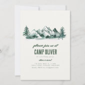 Ga met ons mee naar Camp Mountain Theme Birthday Kaart (Voorkant)