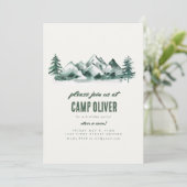 Ga met ons mee naar Camp Mountain Theme Birthday Kaart (Staand voorkant)