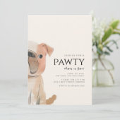 Ga met ons mee voor een Pawty Bulldog Dog Theme Ve Kaart (Staand voorkant)