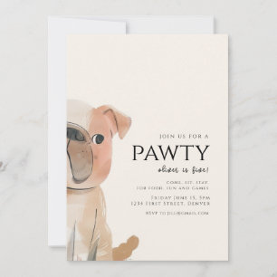 Ga met ons mee voor een Pawty Bulldog Dog Theme Ve Kaart