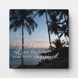Ga met vertrouwen Thoreau Quote Small Photo Plaque Fotoplaat
