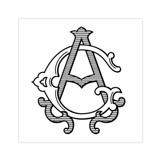 GA Monogram AG Monogram Rubberinktzegel Rubberstempel (Afrduk)