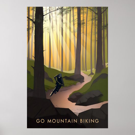 Ga Mountainbiken Reisposter Poster (Voorkant)