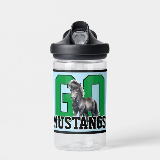 Ga Mustangs! Gepersonaliseerd Kinder sportteam Waterfles (Voorkant)