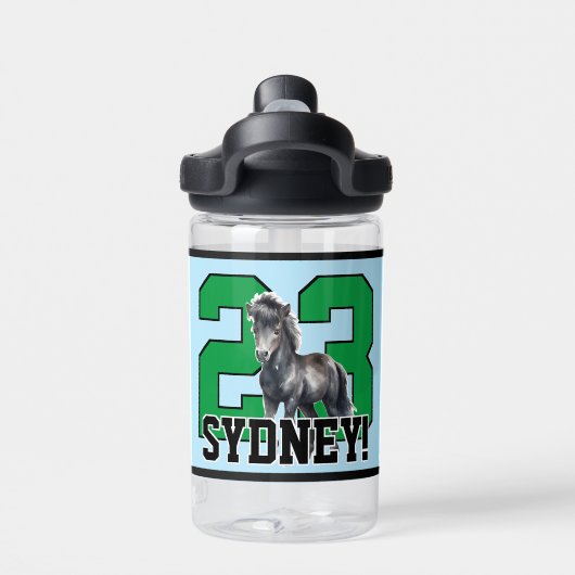 Ga Mustangs! Gepersonaliseerd Kinder sportteam Waterfles (Achterkant)
