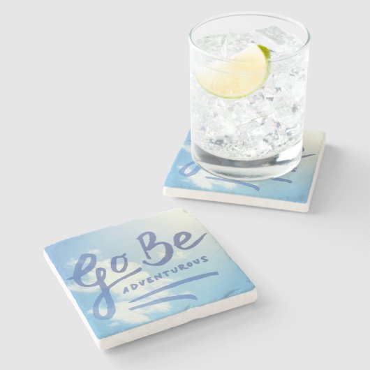 Ga naar Adventurous Sky Stenen Onderzetter (Zijkant)