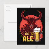 Ga naar Ale - Satan Drink bier Briefkaart (Voorkant / Achterkant)