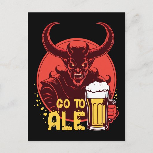 Ga naar Ale - Satan Drink bier Briefkaart (Voorkant)
