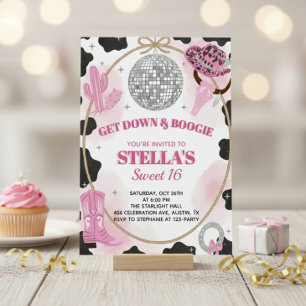 Ga naar beneden & Boogie Disco Cowgirl Sweet 16 Ve Kaart