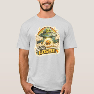 Ga naar binnen, Verliezer! Grappig Alien UFO Retro T-shirt