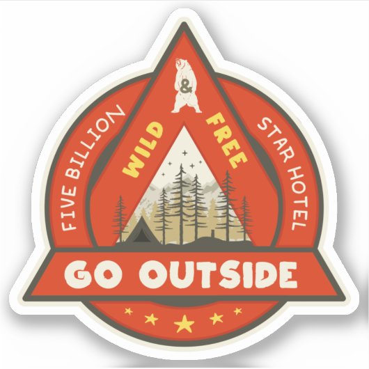 Ga naar buiten Aangepaste gesneden Vinyl Sticker (Voorkant)