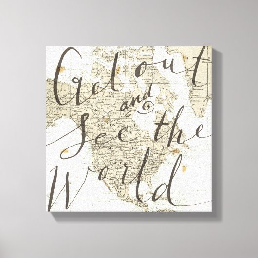 Ga naar buiten en bekijk het World Quote Canvas Afdruk (Voorkant)