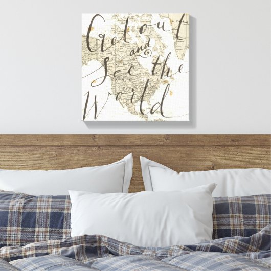 Ga naar buiten en bekijk het World Quote Canvas Afdruk (Insitu (Slaapkamer))