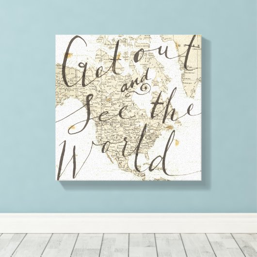 Ga naar buiten en bekijk het World Quote Canvas Afdruk (Insitu (Houten vloer))