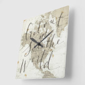 Ga naar buiten en bekijk het World Quote Vierkante Klok (Hoek)