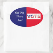Ga naar buiten en stem ovale sticker (Tas)