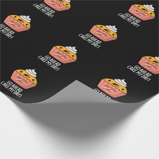 Ga naar Cake My Day Funny Food Pun Dark BG Cadeaupapier (Hoek)