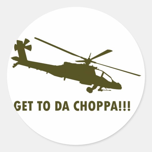 Ga naar Da Choppa!! Ronde Sticker (Voorkant)