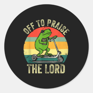 Ga naar de Heer prijzen Funny Frog Bijbelstudie Je Ronde Sticker