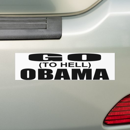 Ga (naar de hel) Obama Bumpersticker (Op auto)
