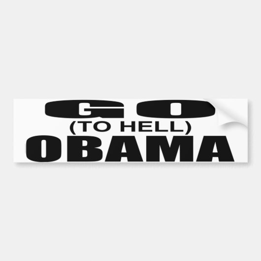 Ga (naar de hel) Obama Bumpersticker (Voorkant)