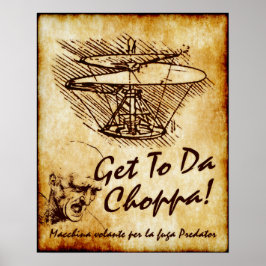 Ga naar de helikopter - Leonardo da Vinci Helikopt Poster