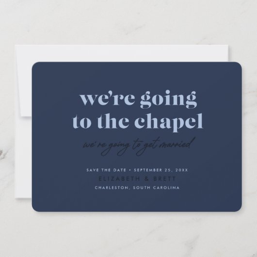 Ga naar de kapel Save the Date (Navy) (Voorkant)