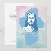 Ga naar de kerk..! Jezus Christus. Christelijke pr Feestdagenkaart (Voorkant / Achterkant)
