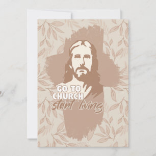 Ga naar de kerk..! Jezus Christus. Christelijke pr Kaart